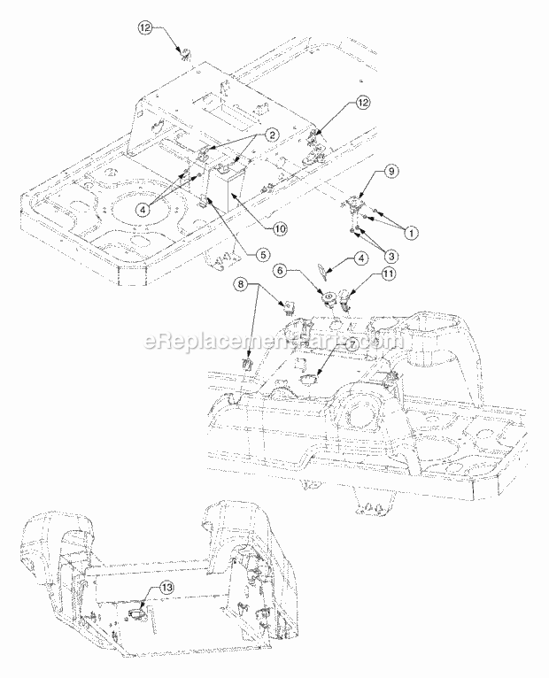 Electrical Diagram and Parts List for RZT50 17BA5A7P712, 17BA5A7P710, 17BA5A7P709 Cub Cadet Lawn Mower
